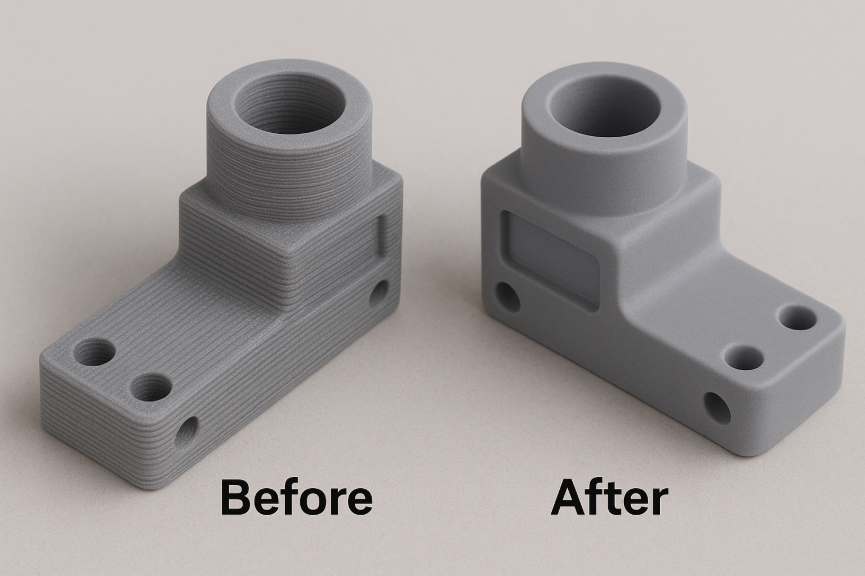 Sanding before and after image