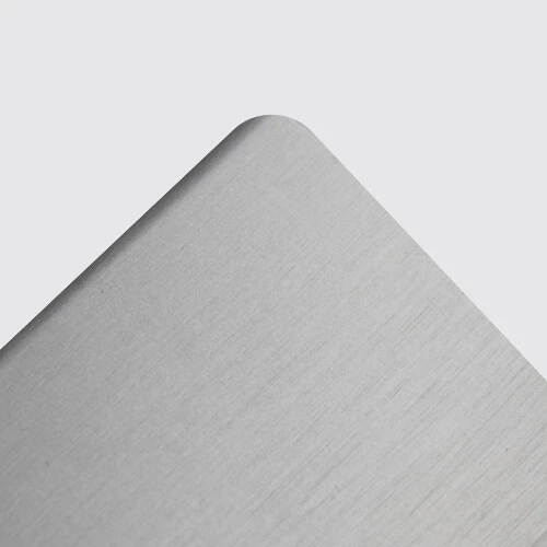 Metal surface with anodizing finish.
